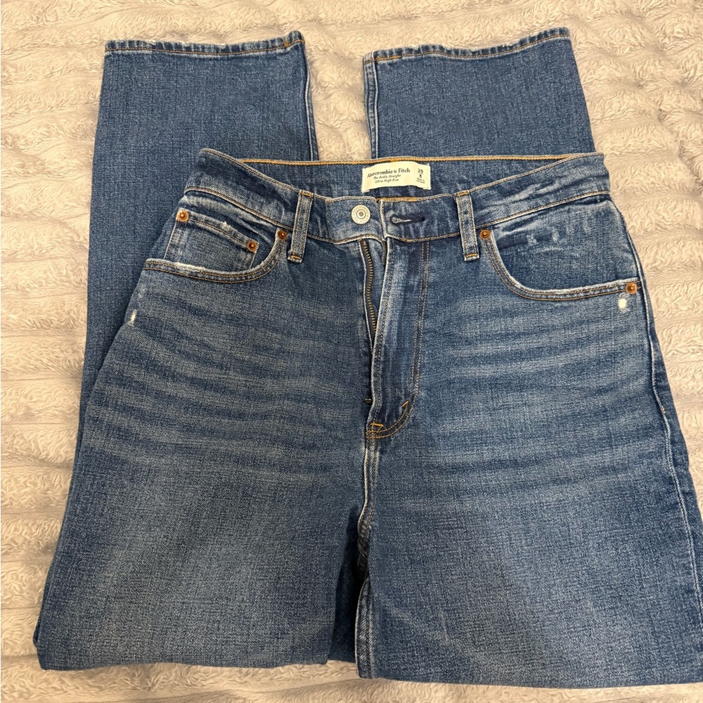 Abercrombie & Fitch Ultra High Rise Blue Jeans The Ankle Straight 29 / 8